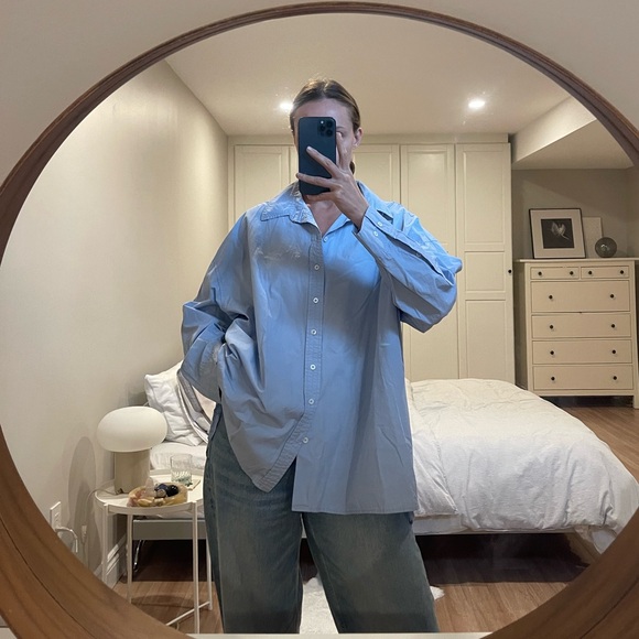 Zara Oversized Cotton Button Up Shirt - Picture 4 of 9